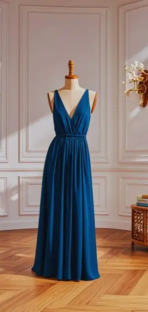 Maxi dresses for petite women with ruffles and cinched waists
