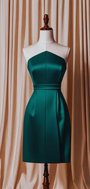 Green geometric mermaid dress making a bold statement