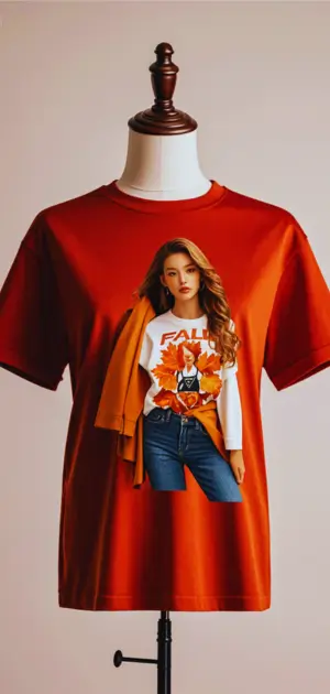 Trendy women's fall t-shirts with cozy autumn prints and warm fabrics