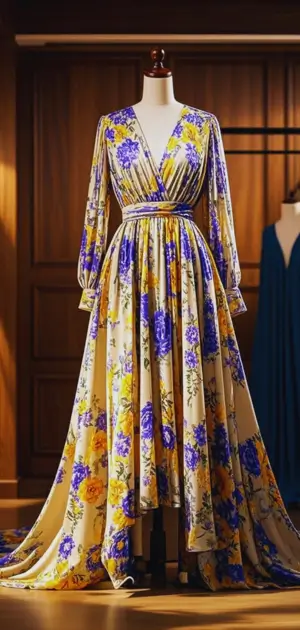 Light chiffon floral maxi dress for summer occasions