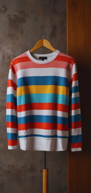 Oversized striped tee paired with boots