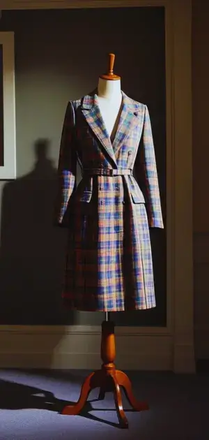 Plaid formal dress for wedding guest with heels