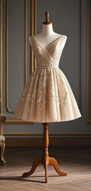 Accessories to pair with neutral formal dresses like jewelry and heels.