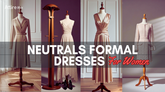 Stunning neutral formal dress for women, perfect for weddings and galas.