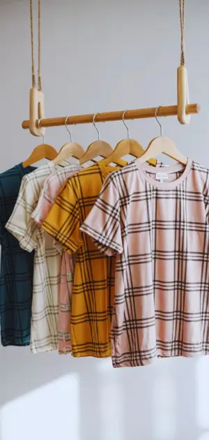  Casual outfit with plaid tee and white sneakers