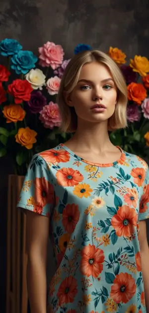 Sustainable floral tee made from organic cotton