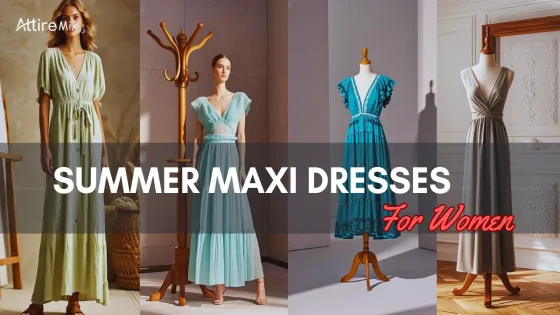 Effortlessly stylish woman in a flowy summer maxi dress by the beach