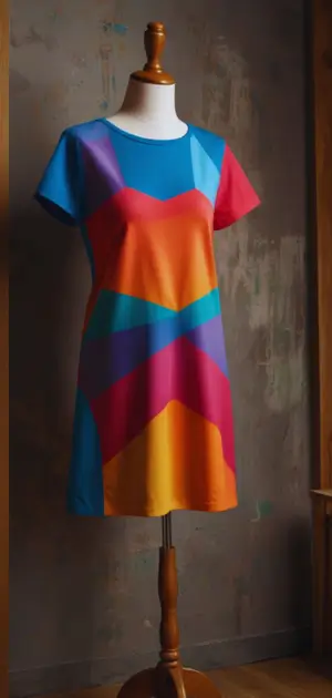Sustainable women’s geometric t-shirt with eco-fabric