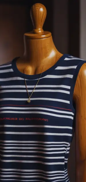 Vertical striped t-shirt for broader body shape