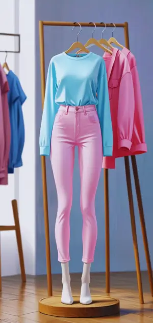 Distressed pastel denim with pearl embellishments