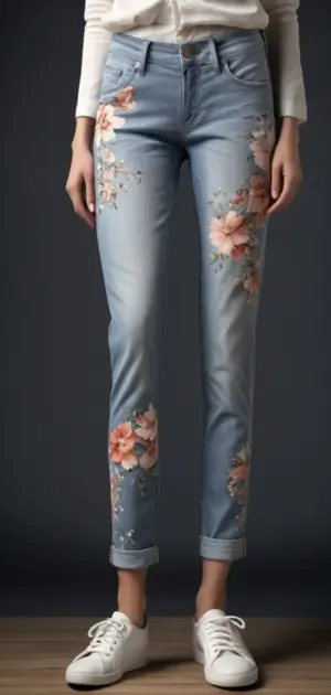 Stretch denim jeans women comfortable spring wear