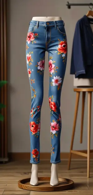 Dark floral embroidered jeans for fall outfits