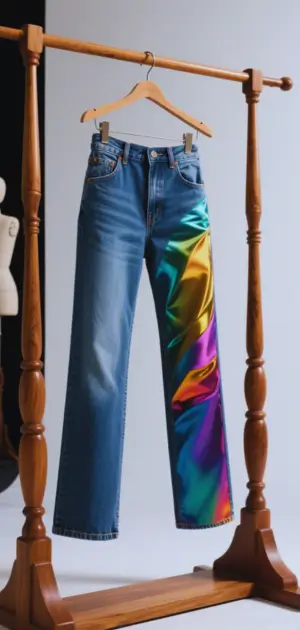 Woman in high-rise skinny party jeans and strappy heels