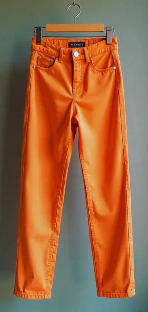 Stretch high-waisted olive orange solid color jeans