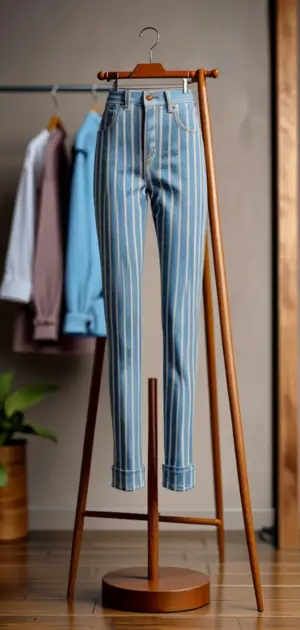 Women’s wide-leg striped denim for weekend wear