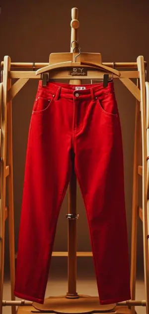 Burgundy wide-leg red jeans outfit