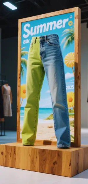 Pastel cropped wide-leg jeans for women