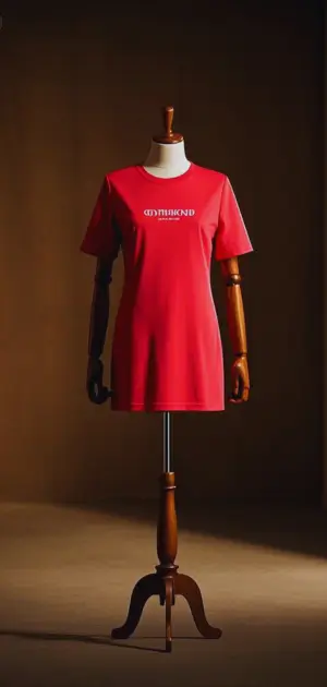 Close-up of ribbed fabric on cropped solid t-shirt