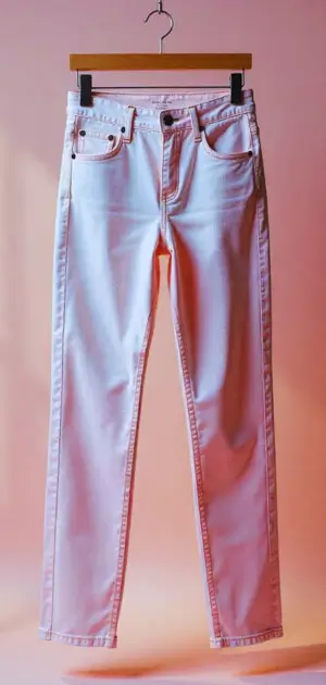  Casual styling with pastel pink jeans and graphic tee