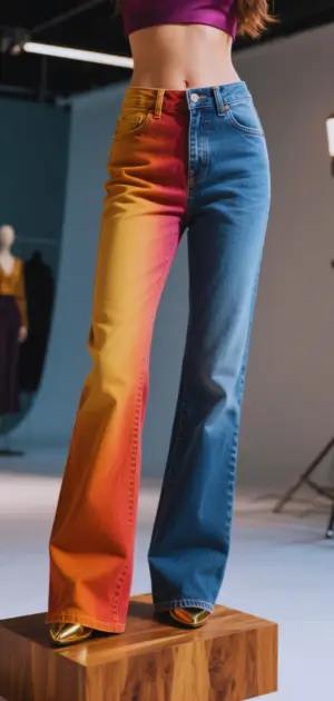 Eco-friendly women’s luxury jeans with organic cotton tag