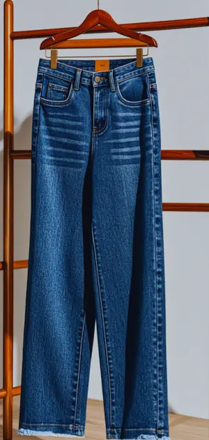Woman in cropped wide-leg and 90s high-waist jeans
