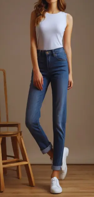 Women’s wide-leg jeans with autumn tones