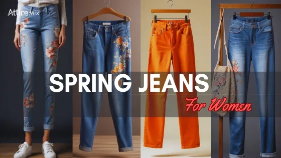 Woman wearing wide-leg light-wash jeans in spring outfit