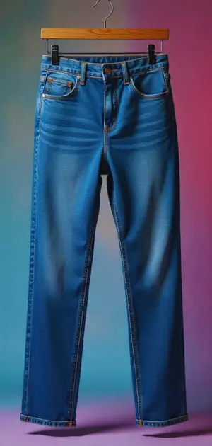 Curvy woman in wide-leg professional jeans and button-down top