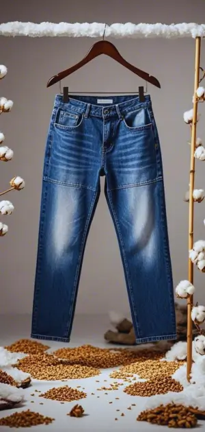 Sherpa-lined jeans styled with parka for outdoor wear