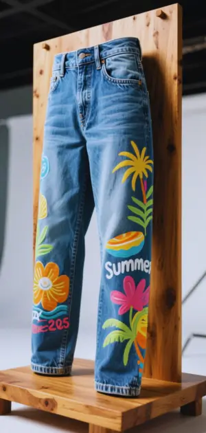 Relaxed fit baggy denim look