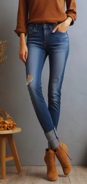 Baggy boyfriend jeans for relaxed fall style