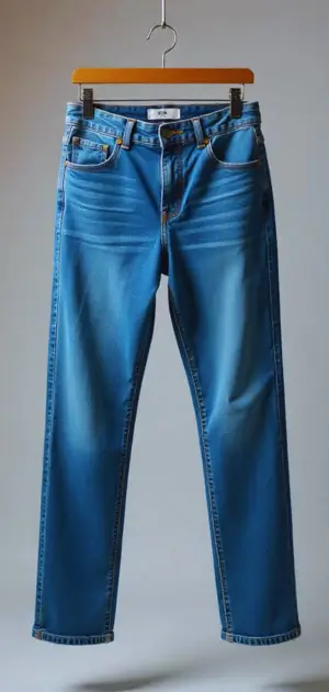 Sustainable women’s cotton jeans with eco-friendly labels