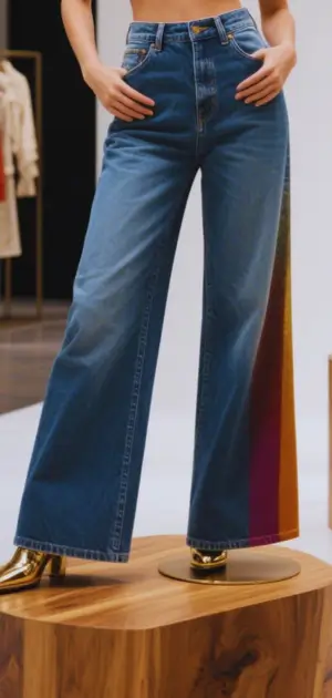 White luxury denim for women styled with tee and sandals