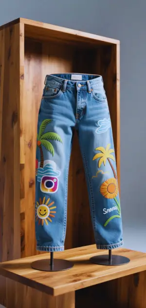 High-waisted bootcut summer jeans