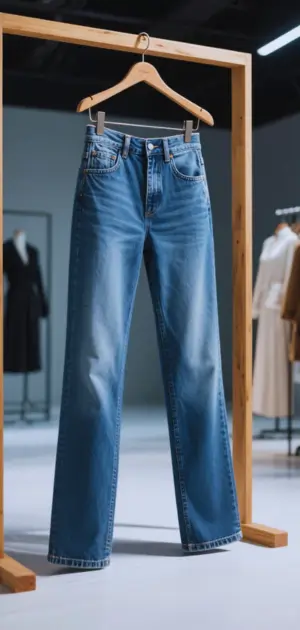 Woman styling designer skinny jeans with heels