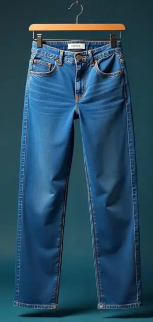 Mid-rise office jeans styled with a white silk blouse and heels