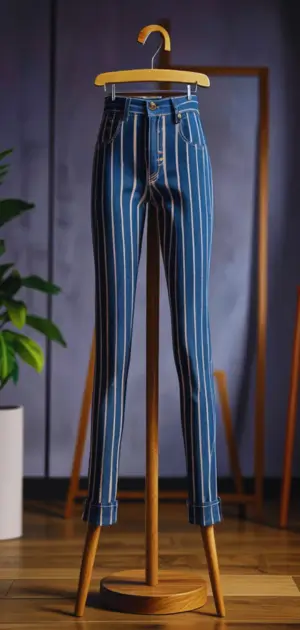 Vintage-inspired striped denim for women