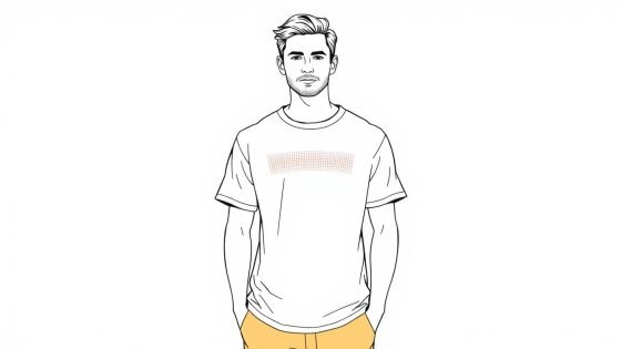 mens collarless jersey tshirt