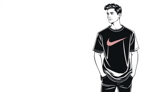 mens curved hem tshirt