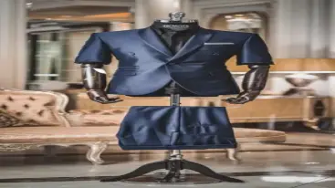 Navy blue short-sleeve formal streetwear suit