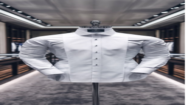 White dress shirt with a modern, slim-fit design