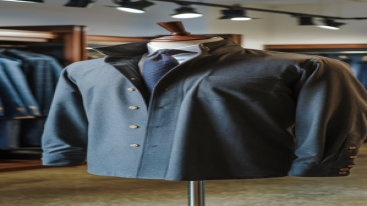 Navy blue winter shirt with a structured fit and warm texture.